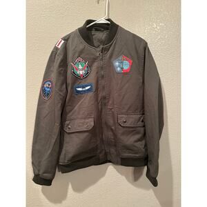 NWOT Disney Parks World Avatar Pandora Camo Khaki Green Flight Bomber Jacket M